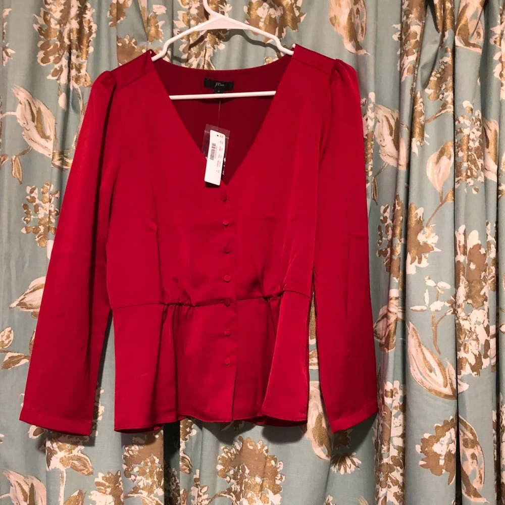 Red peplum blouse